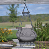 Deluxe Polyester Macrame Chair With Fringe